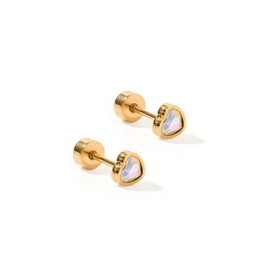 Screwback Stud Earrings - Polly Heart