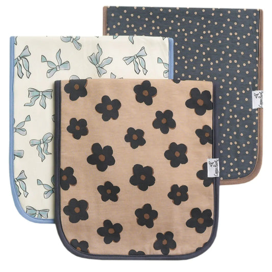 3 Pack Premium Burp Cloths - Gemma in Tan
