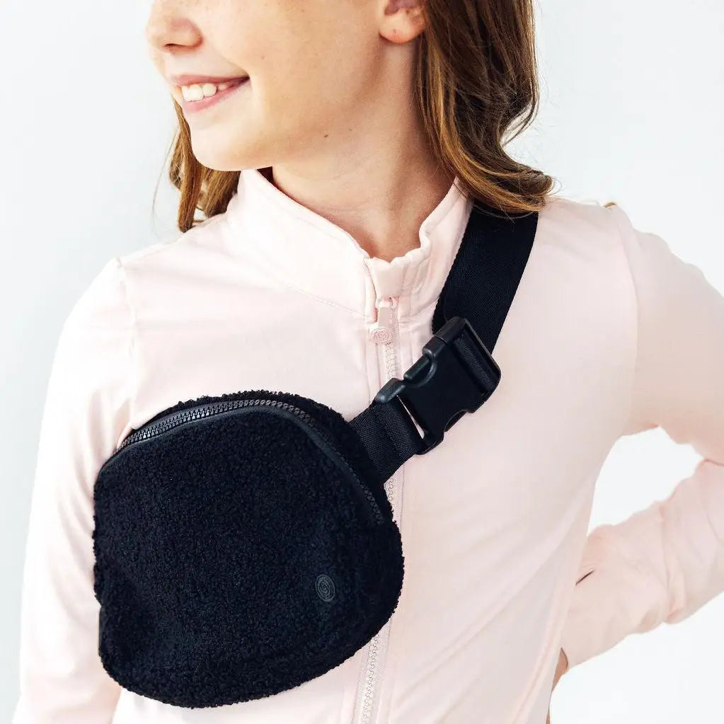 Black Fleece Belt Bag