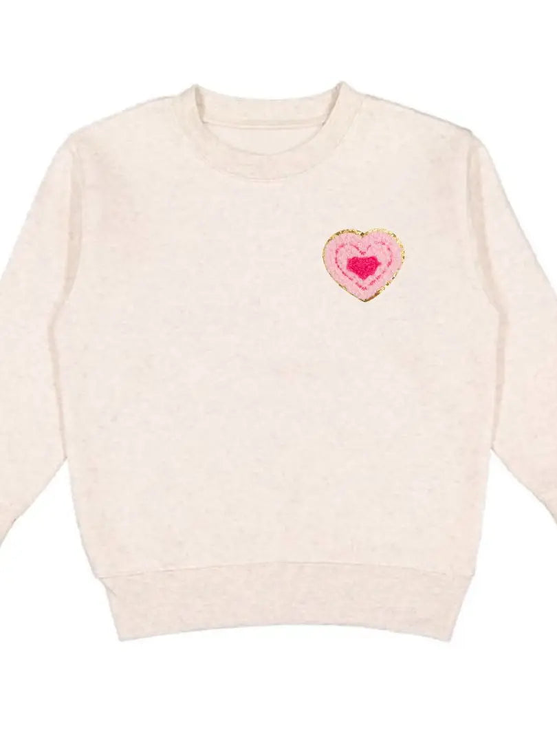 Multi Heart Patch Sweatshirt - Natural