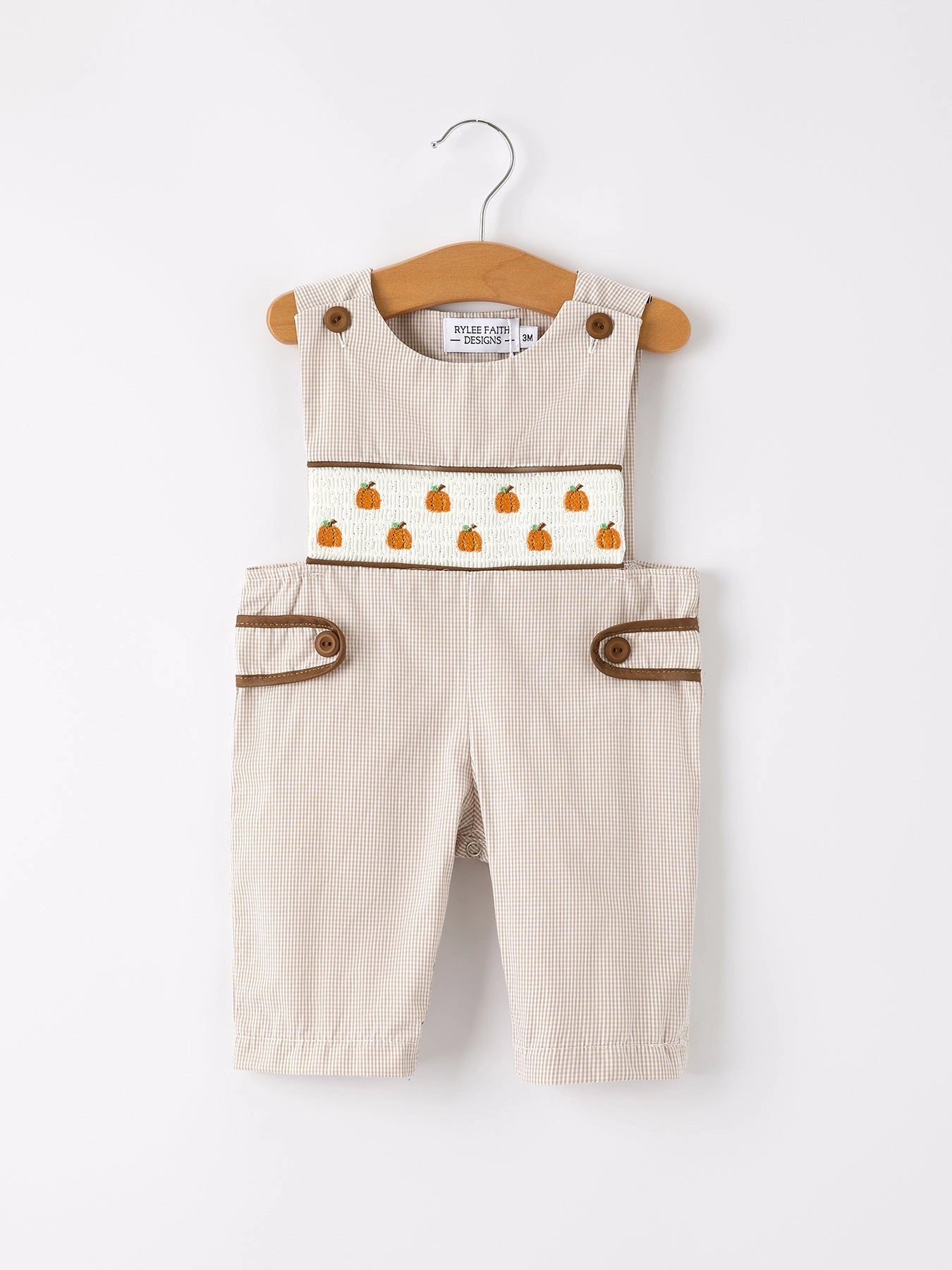 Pumpkin Smock Embroidered Romper