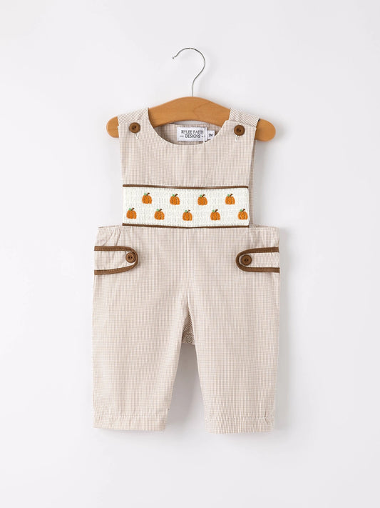 Pumpkin Smock Embroidered Romper