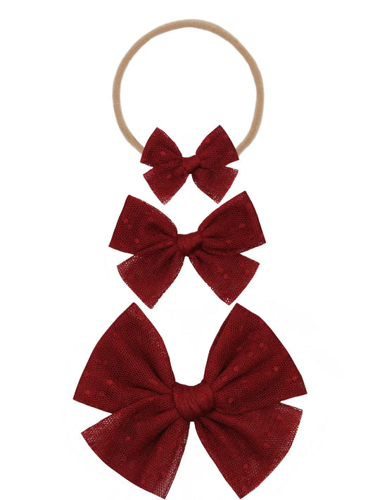 Tulle - Red Dot Bow Headband
