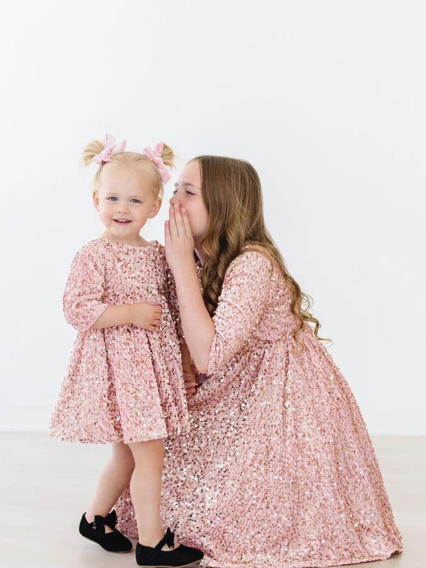 Rose Gold Velvet Sequin Dress