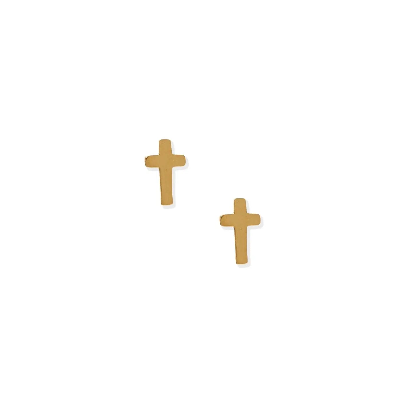 Screwback Stud Earrings - Catherine Cross Gold