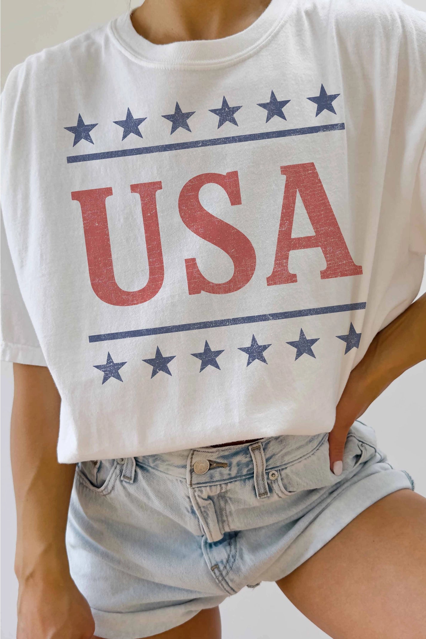 USA Oversized Tee - White