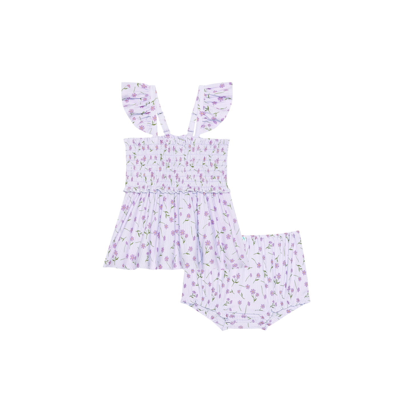 Smocked Flutter Sleeve Babydoll & Bloomer Set - Jeanette