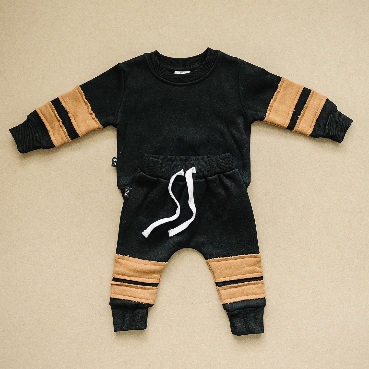 Lennox Jogger Set - Black & Tan