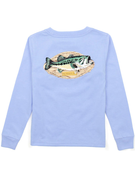 Boys Bass Mount Long Sleeve - Light Blue