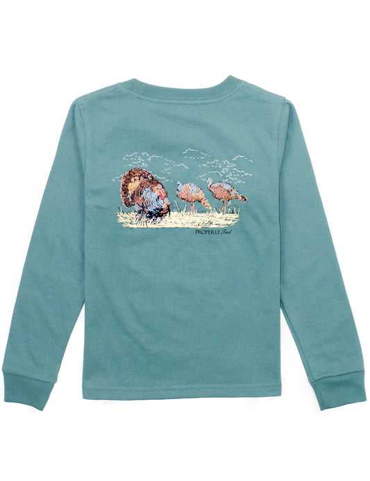 Boys Turkey Hunt Long Sleeve - Marine Green