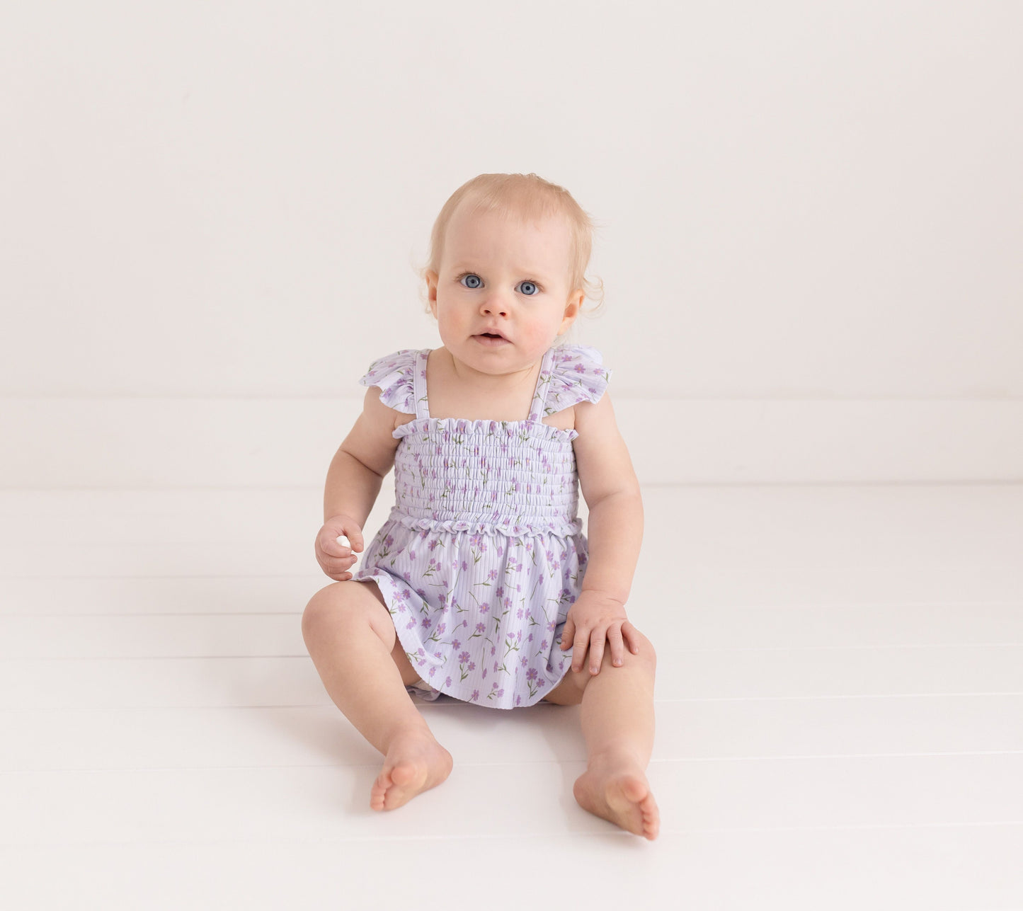 Smocked Flutter Sleeve Babydoll & Bloomer Set - Jeanette