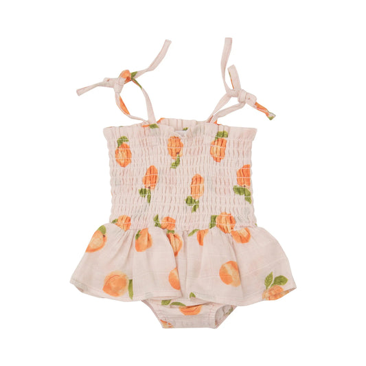 Smocked Bubble w/ Skirt - Peaches