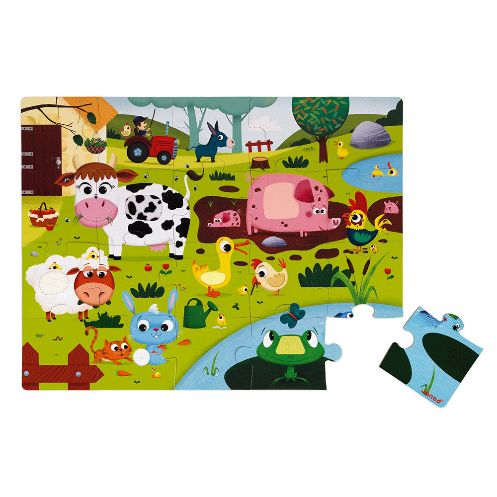 Tactile Puzzle Farm Animals - 20 pieces