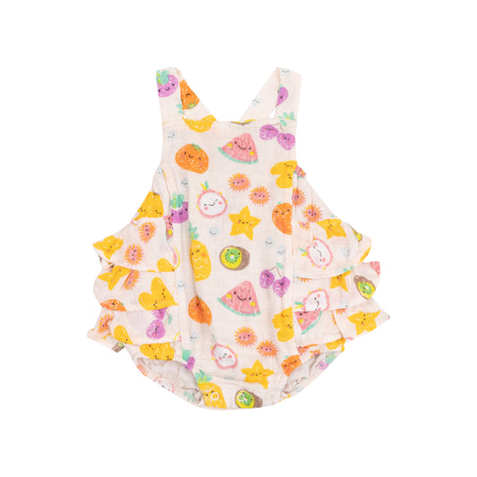 Tropical Market Fruit Ruffle Sunsuit