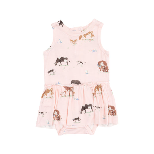 Pink Cow Families Bodysuit w/ Skirt