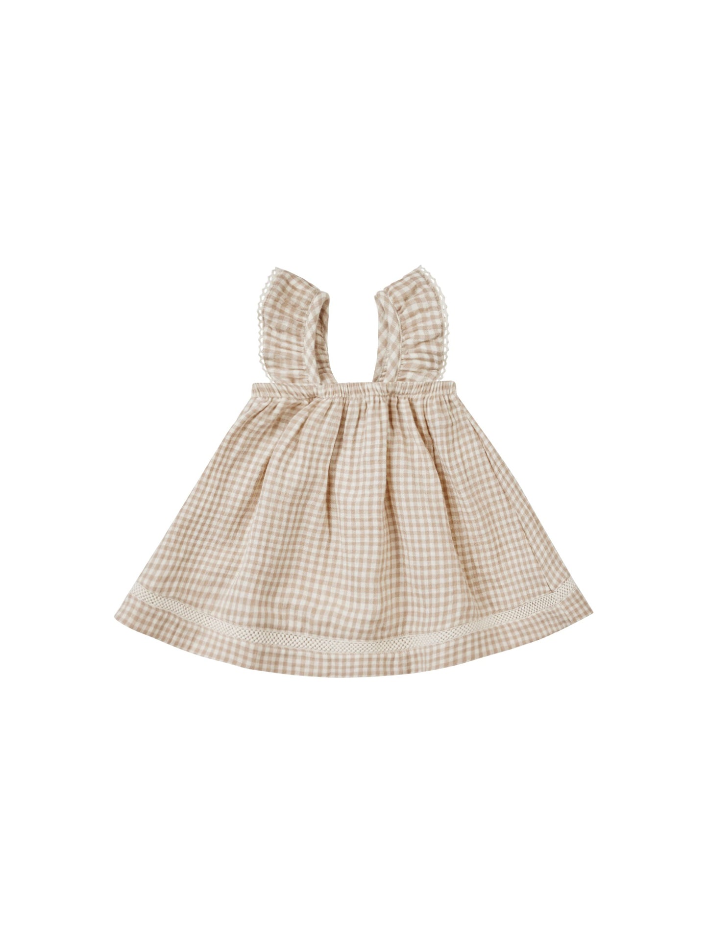 ruffle tank dress || oat gingham