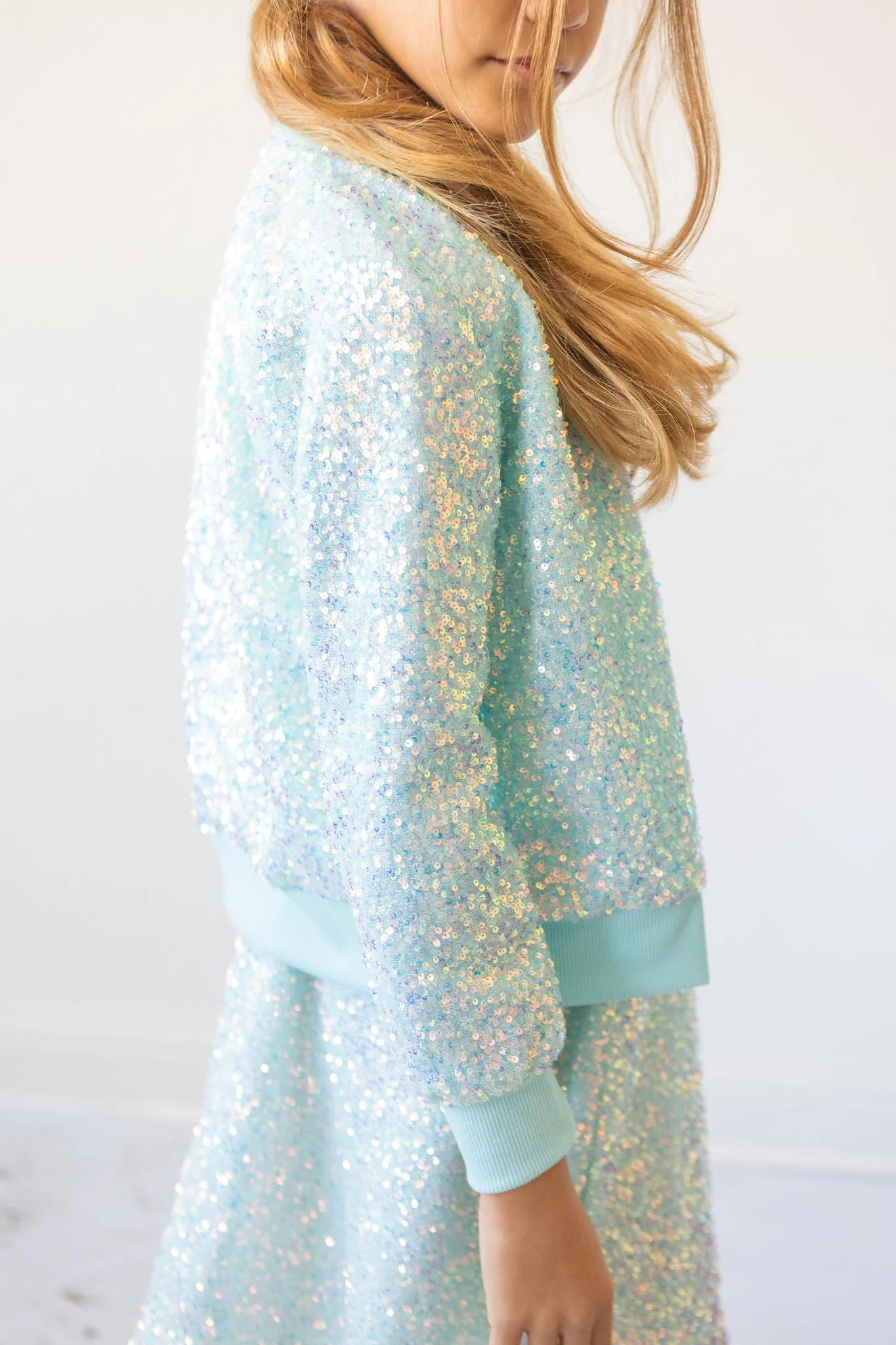 Sequin Jacket - Aqua