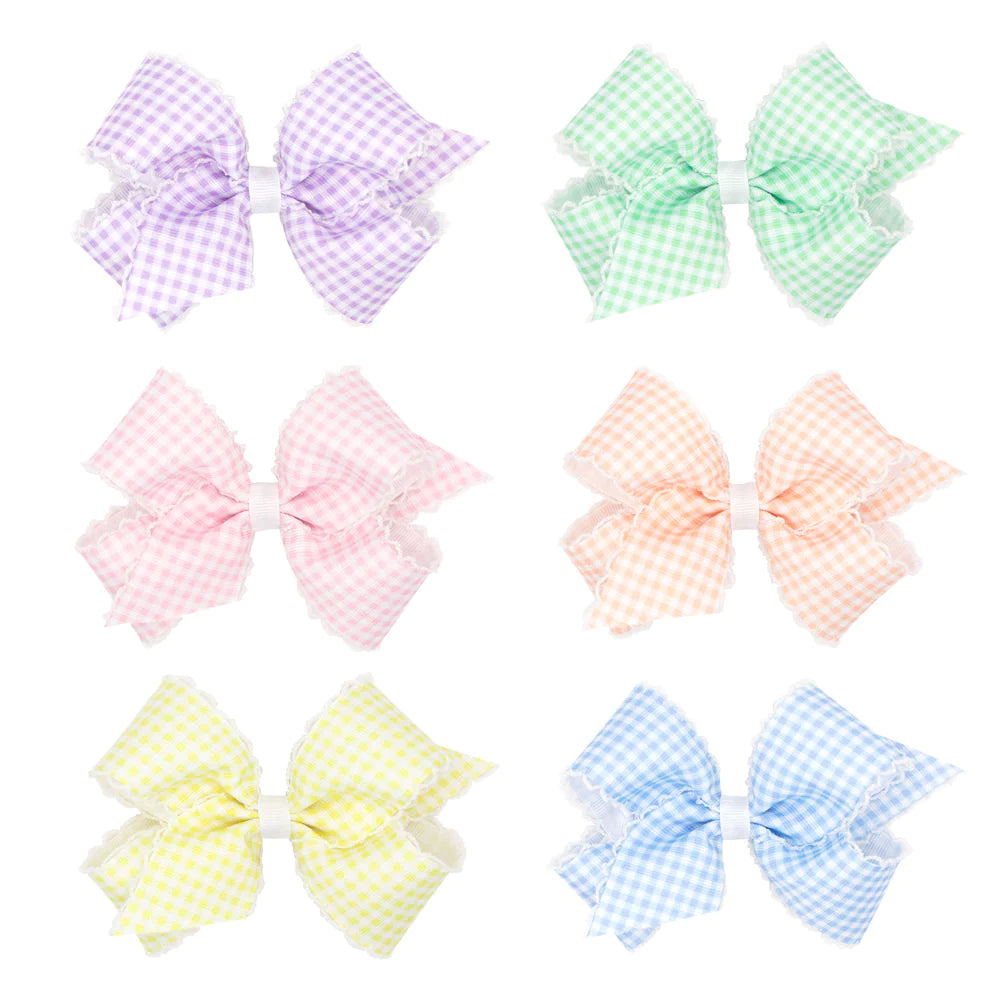 Medium Gingham Moonstitch Bow