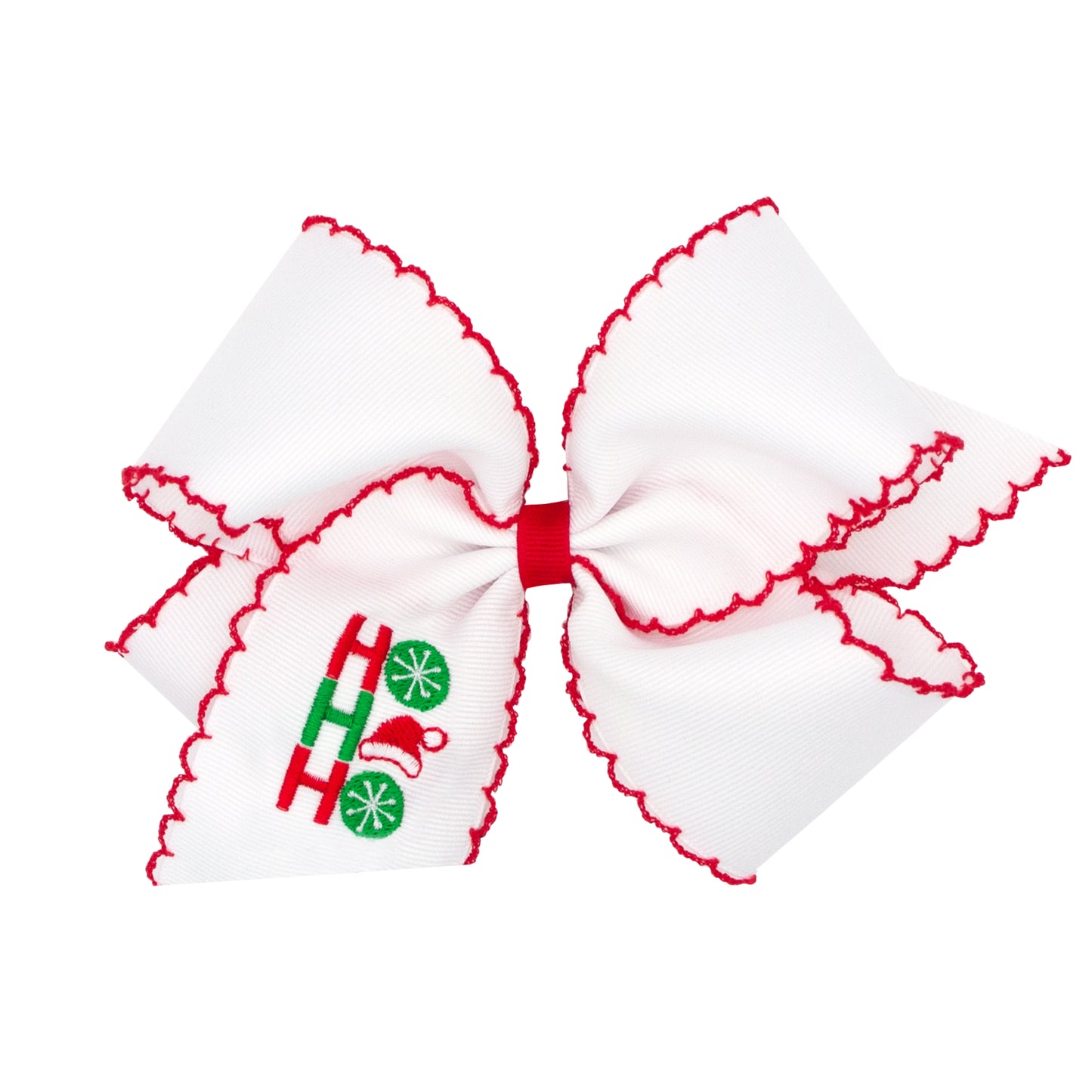 KING CHRISTMAS EMBROIDERED MOONSTITCH BOW - HO HO HO