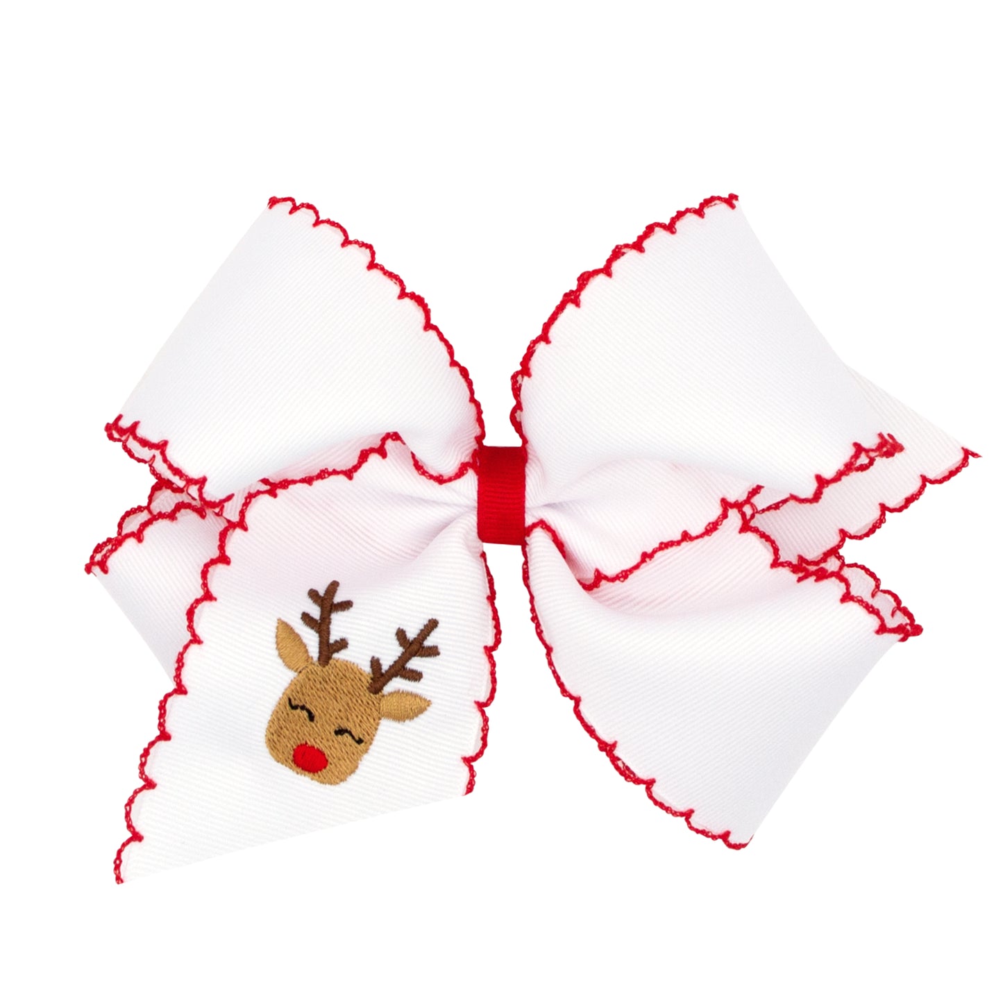 KING CHRISTMAS EMBROIDERED MOONSTITCH BOW - REINDEER