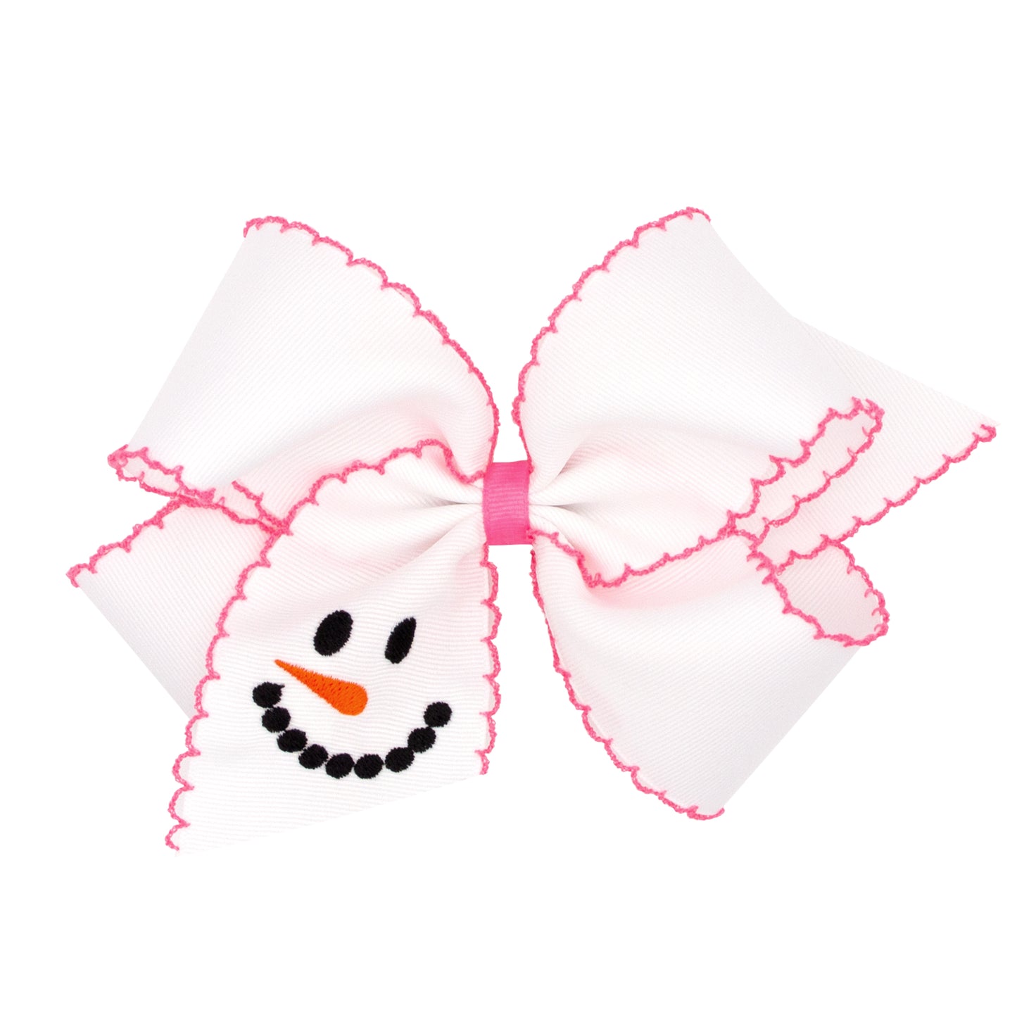 KING SNOWMAN EMBROIDERED MOONSTITCH BOW