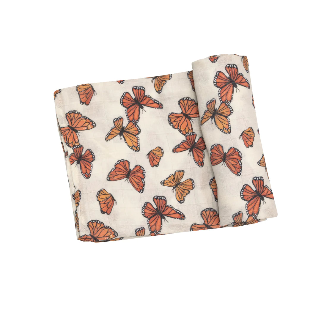 Muslin Swaddle Blanket - Monarch Butterflies