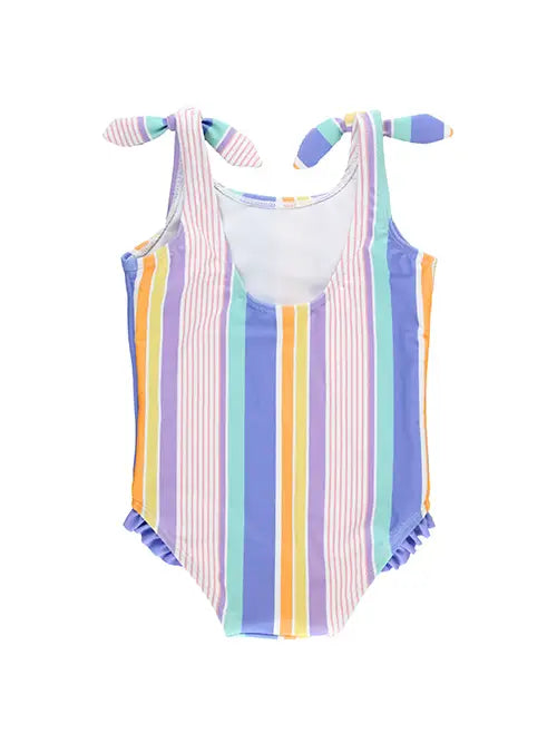 Rainbow Lane Stripe Tie Shoulder One Piece