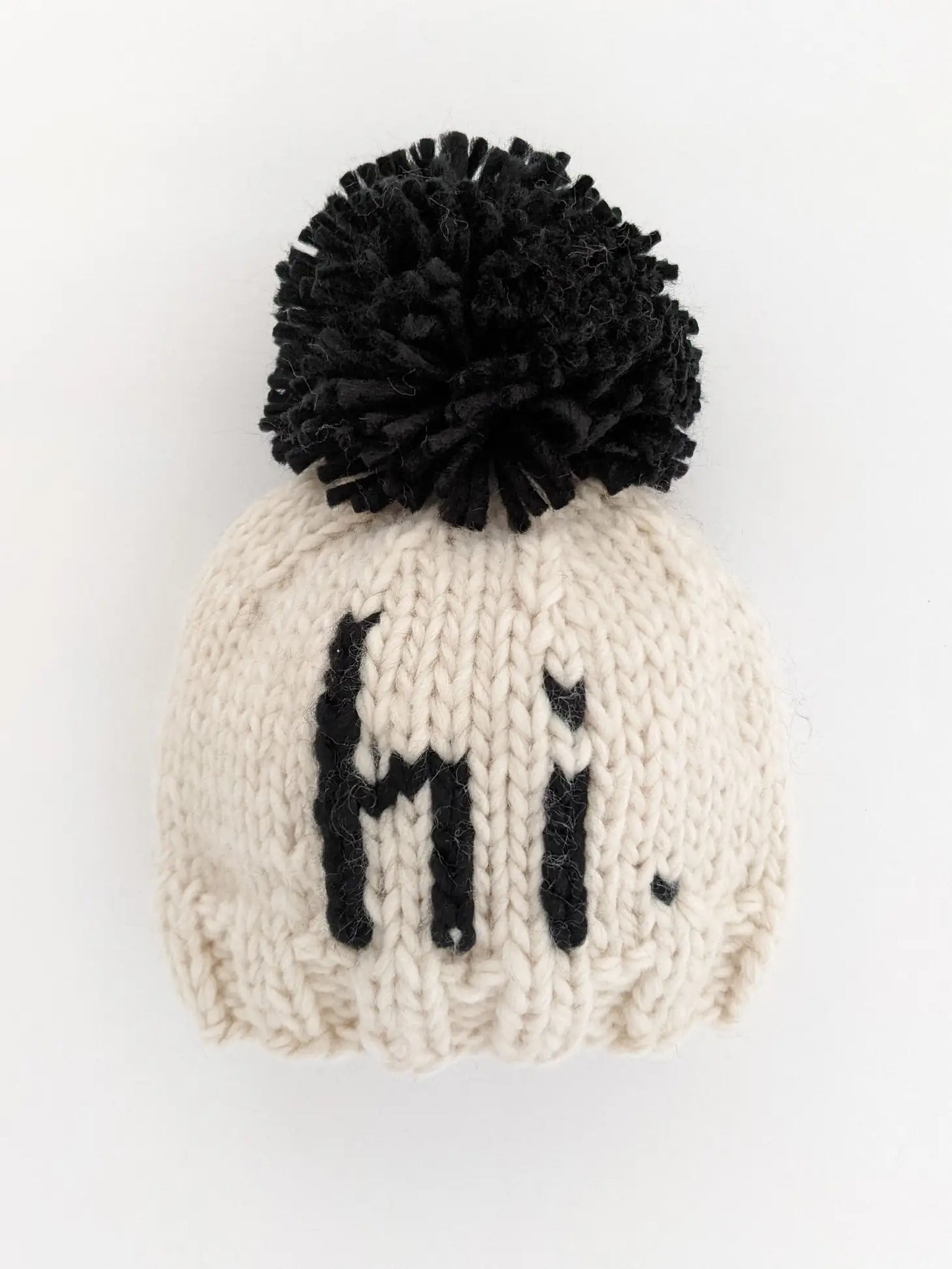 hi. Black Hand Knit Beanie