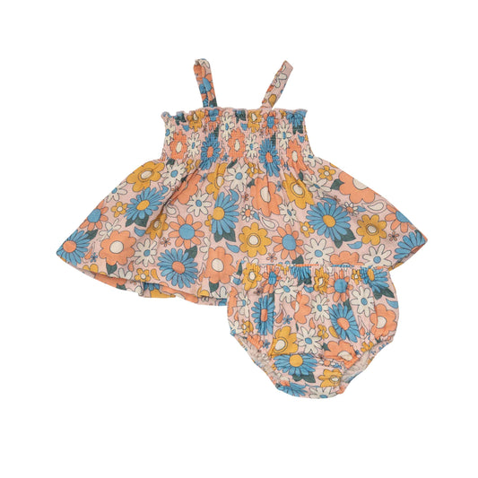 Smocked Top & Bloomer - Groovy Daisy