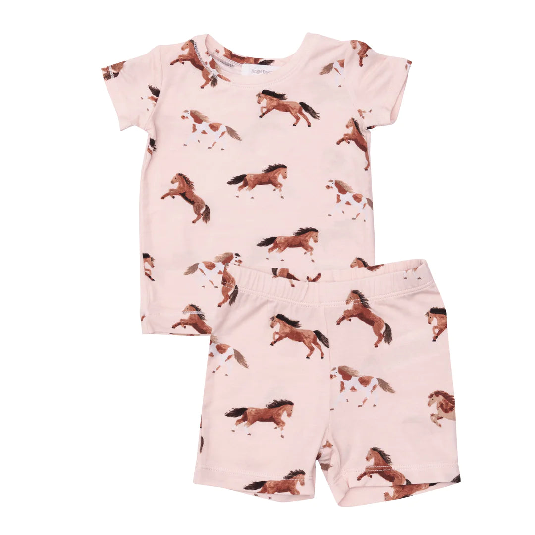 Loungewear Short Set - Pink Horses