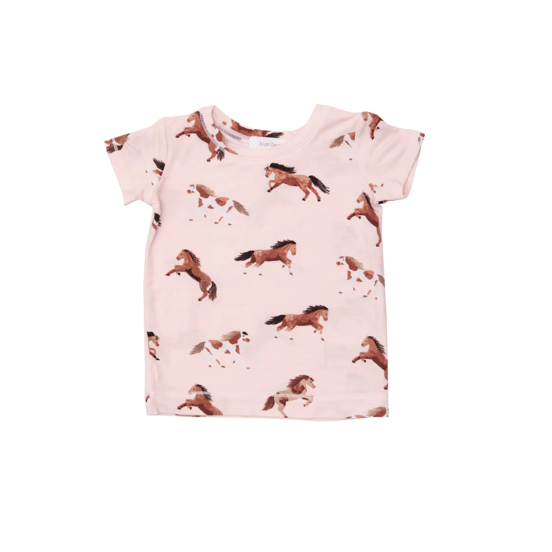 Loungewear Short Set - Pink Horses