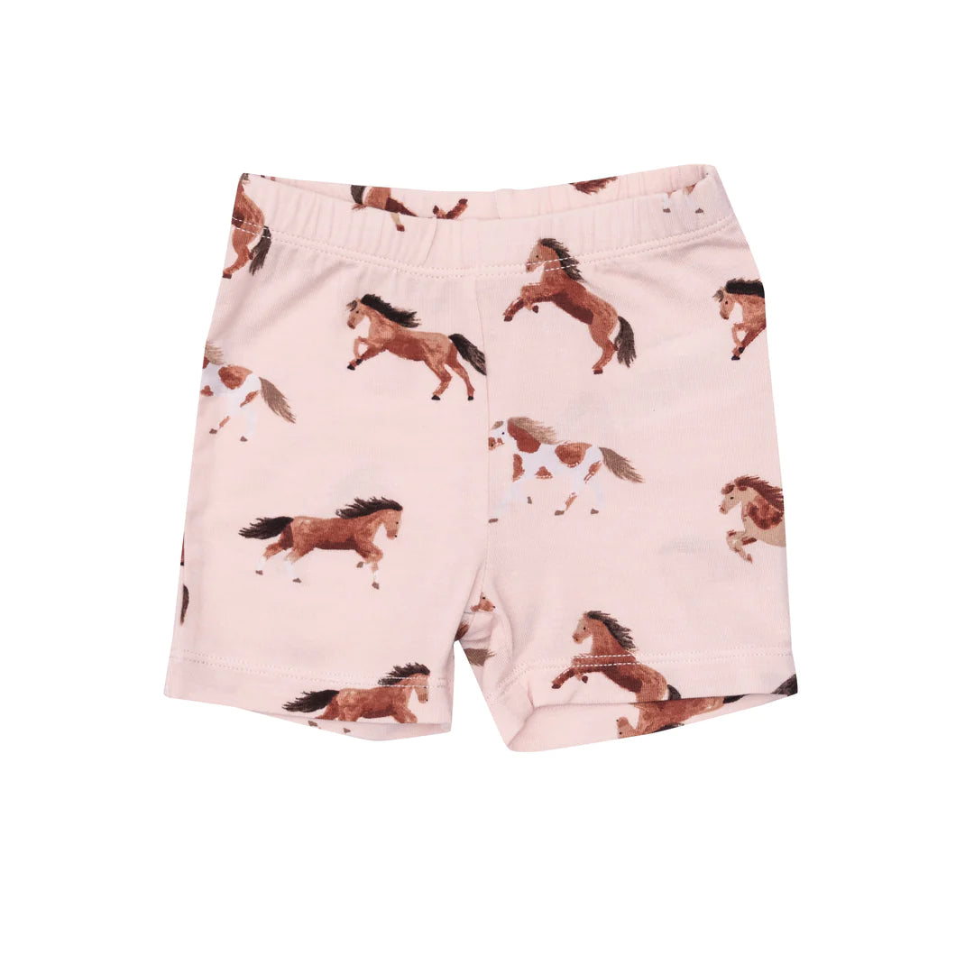 Loungewear Short Set - Pink Horses