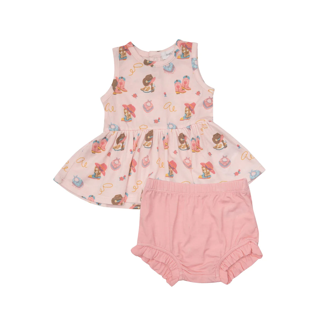 Peplum Tank & High Waist Bloomer - Cowgirl Boots