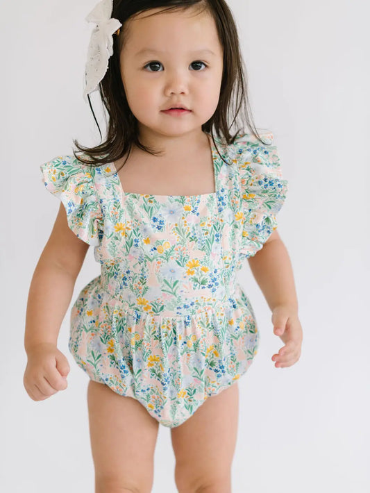 Emmy Romper in Bunny Garden