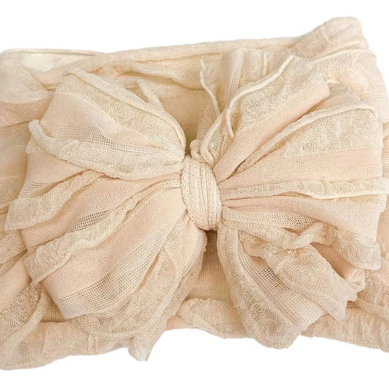 RUFFLED HEADBAND - SUGAR COOKIE