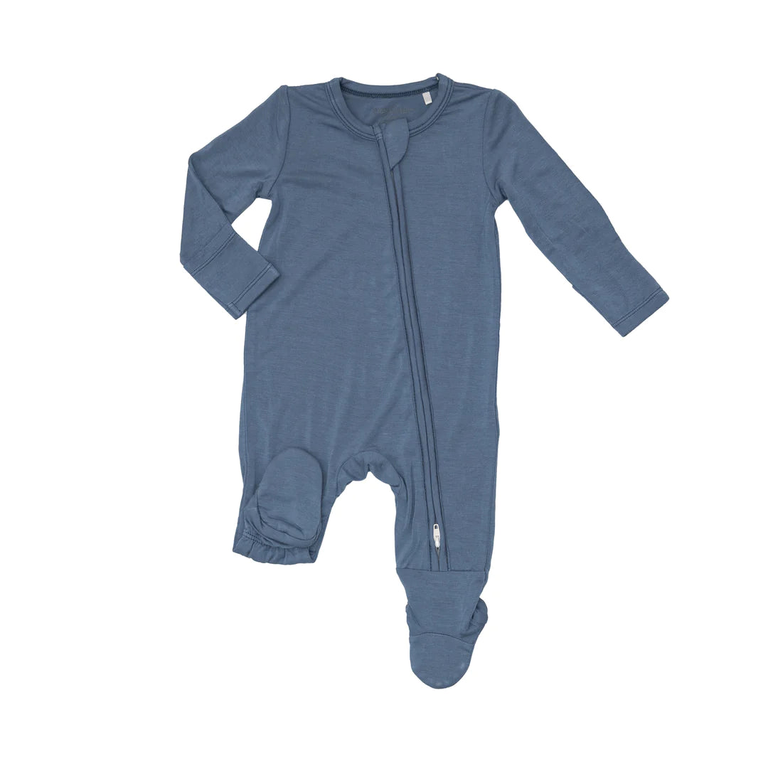 2 Way Zipper Footie - Blue