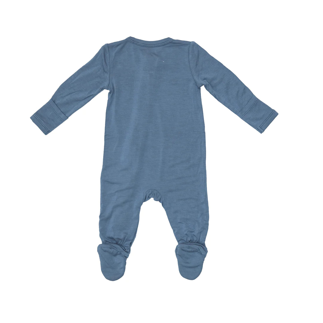 2 Way Zipper Footie - Blue