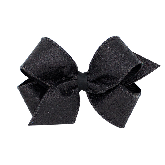 MEDIUM PARTY TIME GLITTER BOW - BLACK