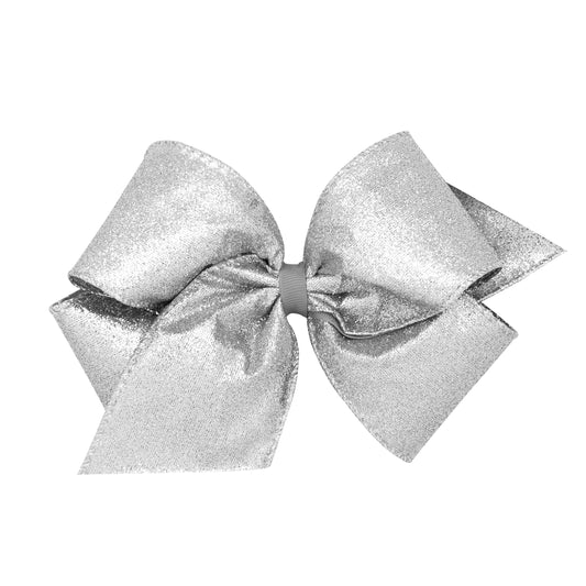 KING PARTY TIME GLITTER BOW - SILVER