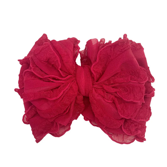 RUFFLED HEADBAND - CRANBERRY