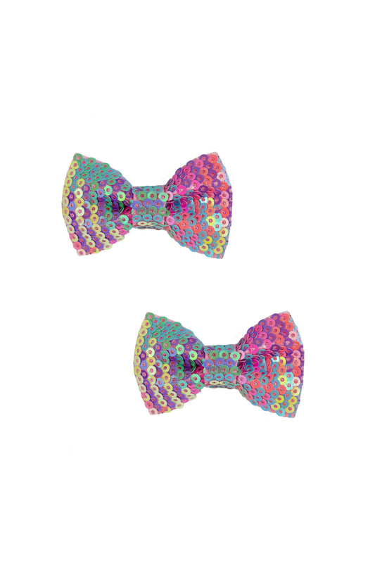 RAINBOW SEQUINS BOWS 2 PC