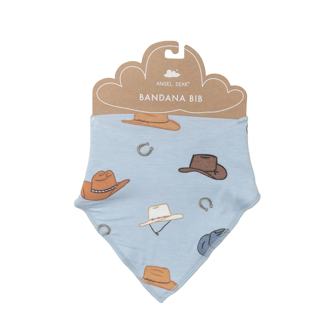 Bandana Bib - Cowboy Hats Blue