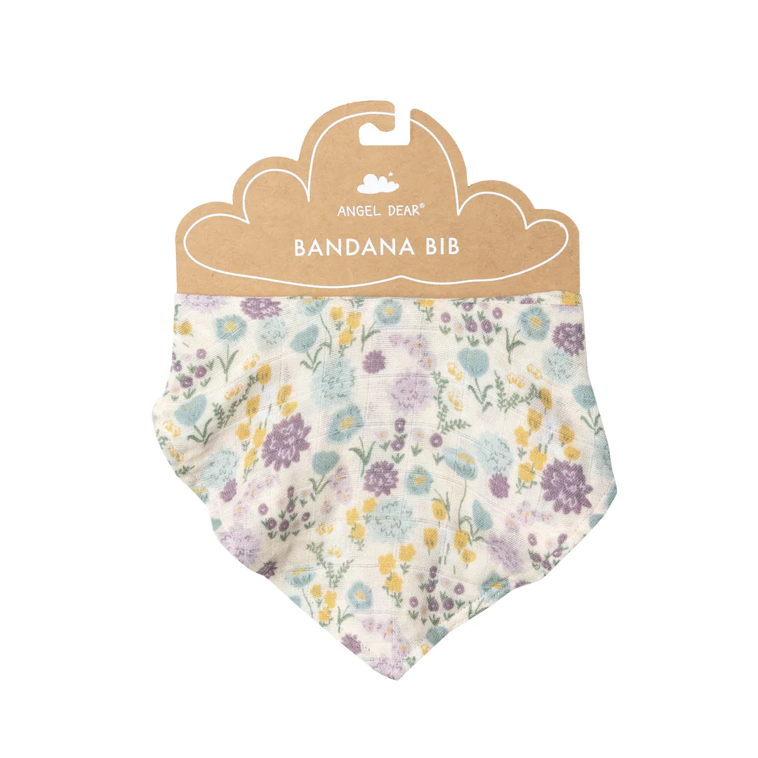 ORGANIC COTTON MUSLIN BANDANA BIB - VINTAGE OASIS FLORAL