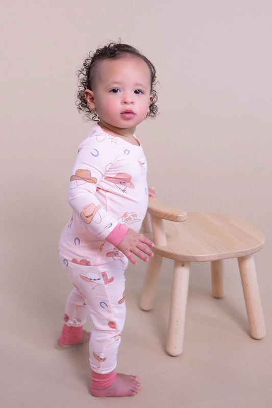 BAMBOO LOUNGE WEAR - COWBOY HATS PINK