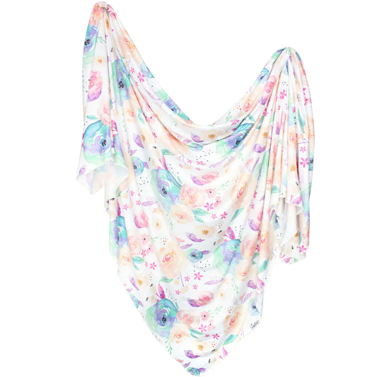 KNIT SWADDLE BLANKET - BLOOM