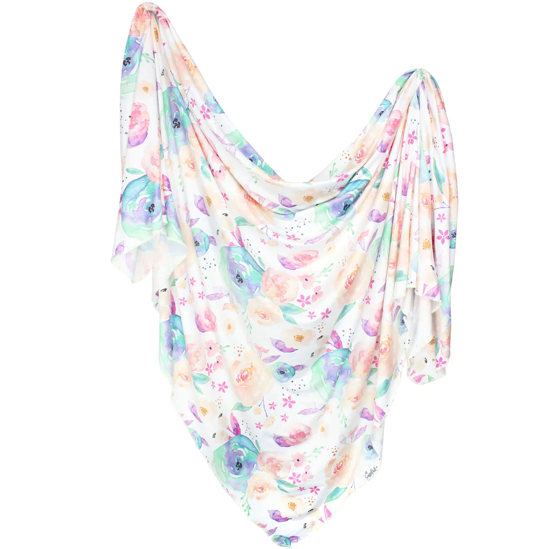 KNIT SWADDLE BLANKET - BLOOM