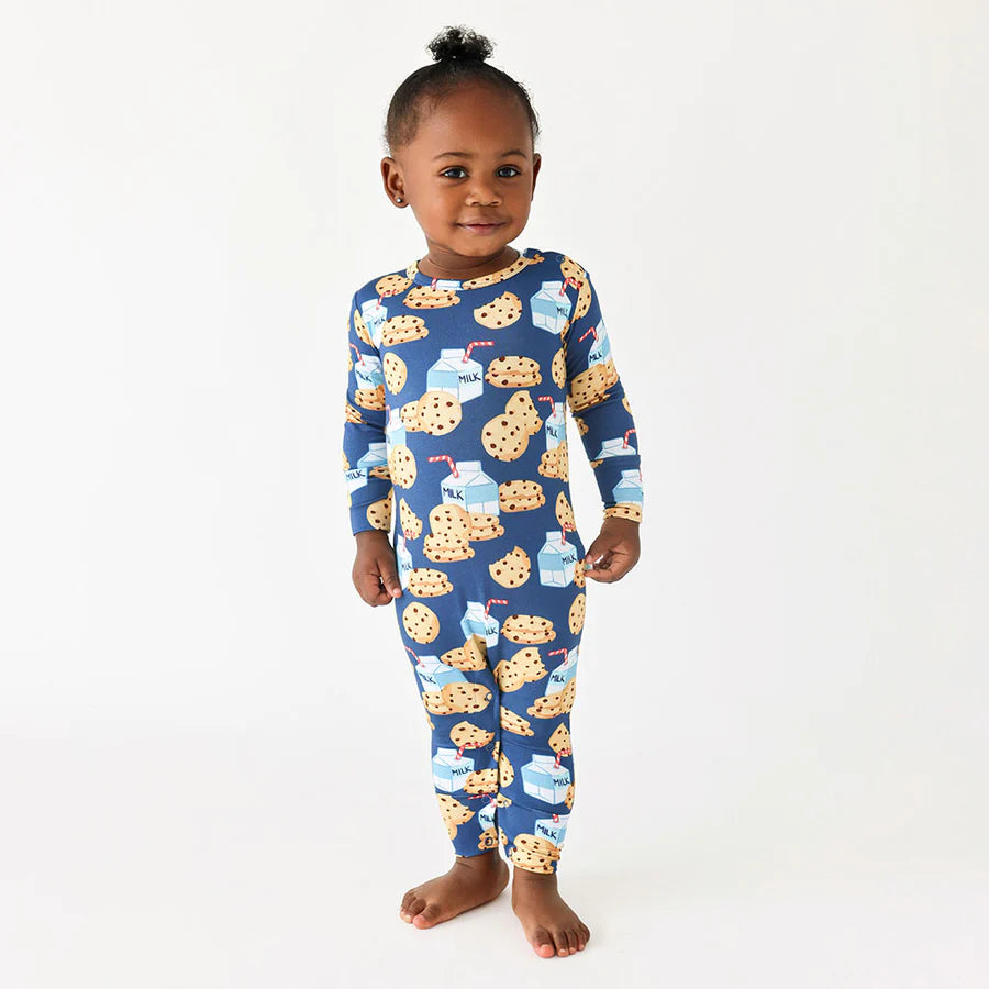 Long Sleeve Romper - Milk and Cookies