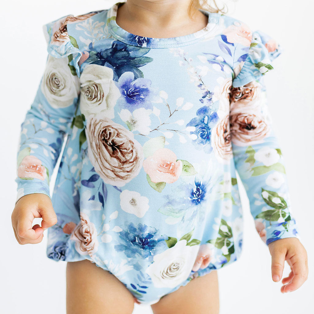 RUFFLED BUBBLE ROMPER - FROSTINE