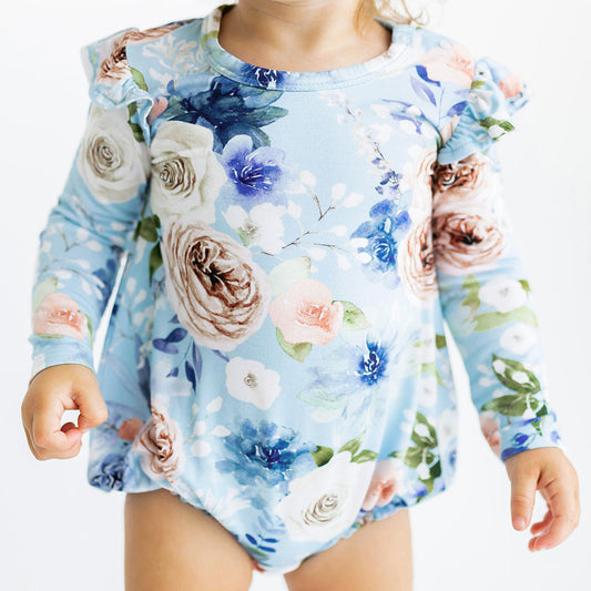 RUFFLED BUBBLE ROMPER - FROSTINE