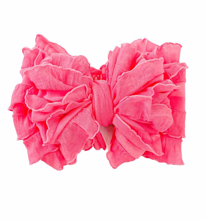 RUFFLED HEADBAND - CANDY PINK